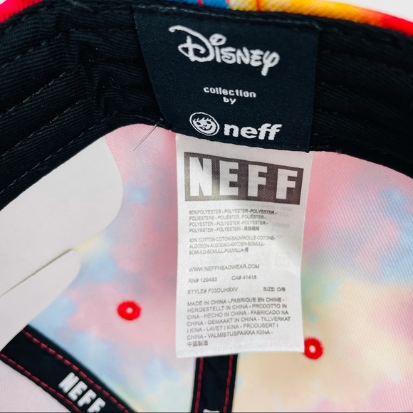 NEFF Disney Collection Mickey Mouse Black Tie Dye Snapback Trucker Hat Cap NWT - Picture 8 of 9